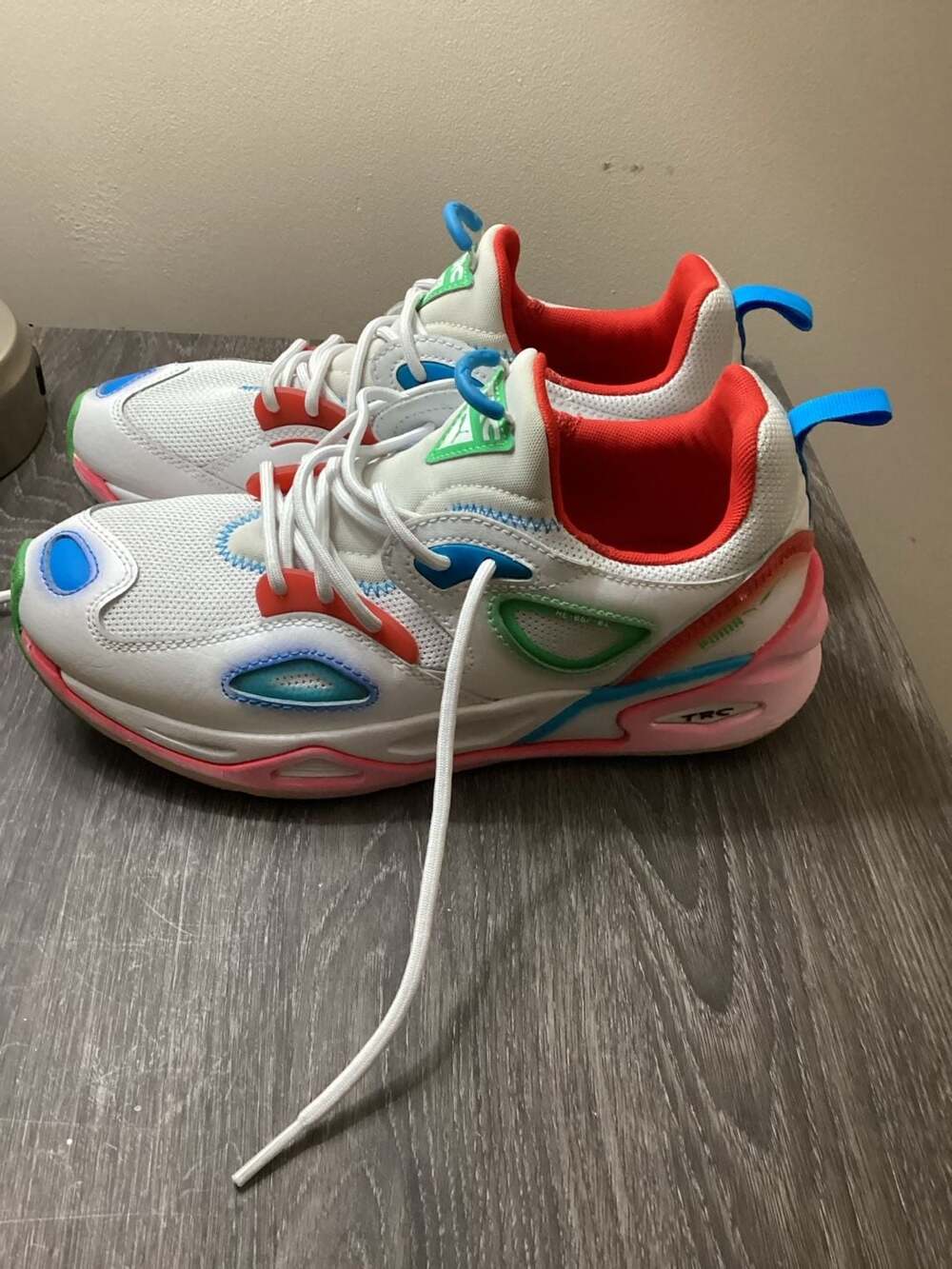 Puma TRC Blaze Neon White Multi-Color Sneakers Size US 7.5 - Picture 3 of 7